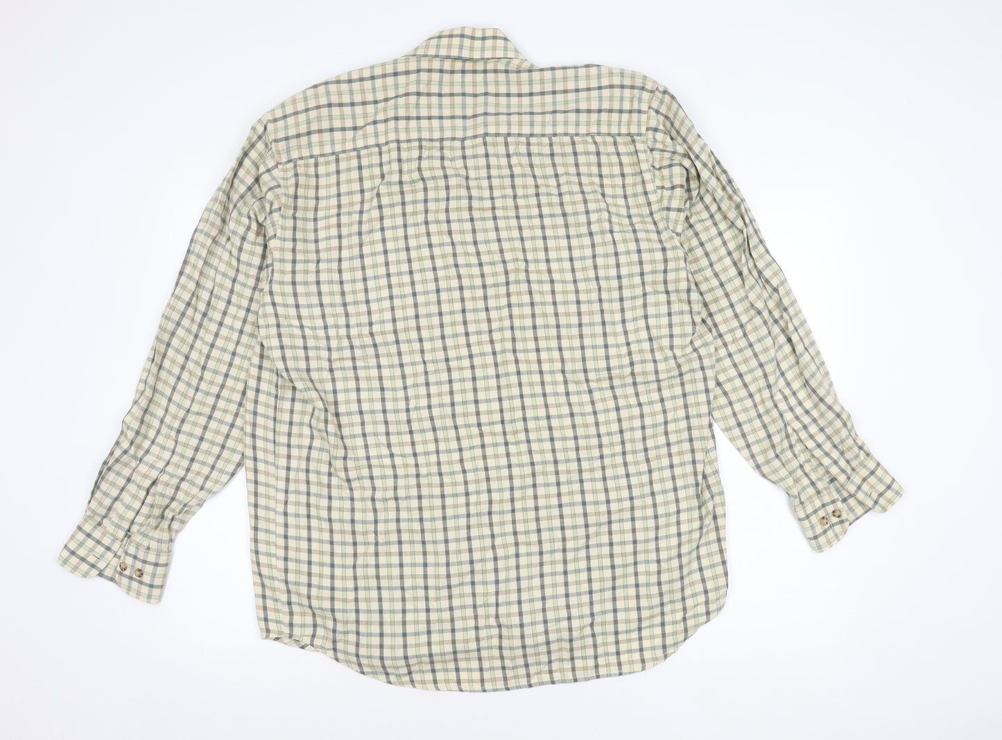 Penmar Men's Beige Check Long Sleeve Shirt 16.5