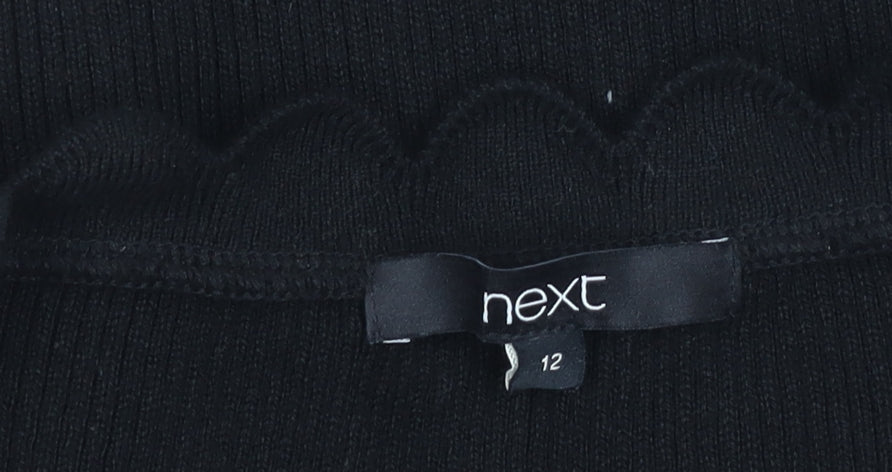 Next Women's Black Polka Dot Balloon Sleeves Top Size 12