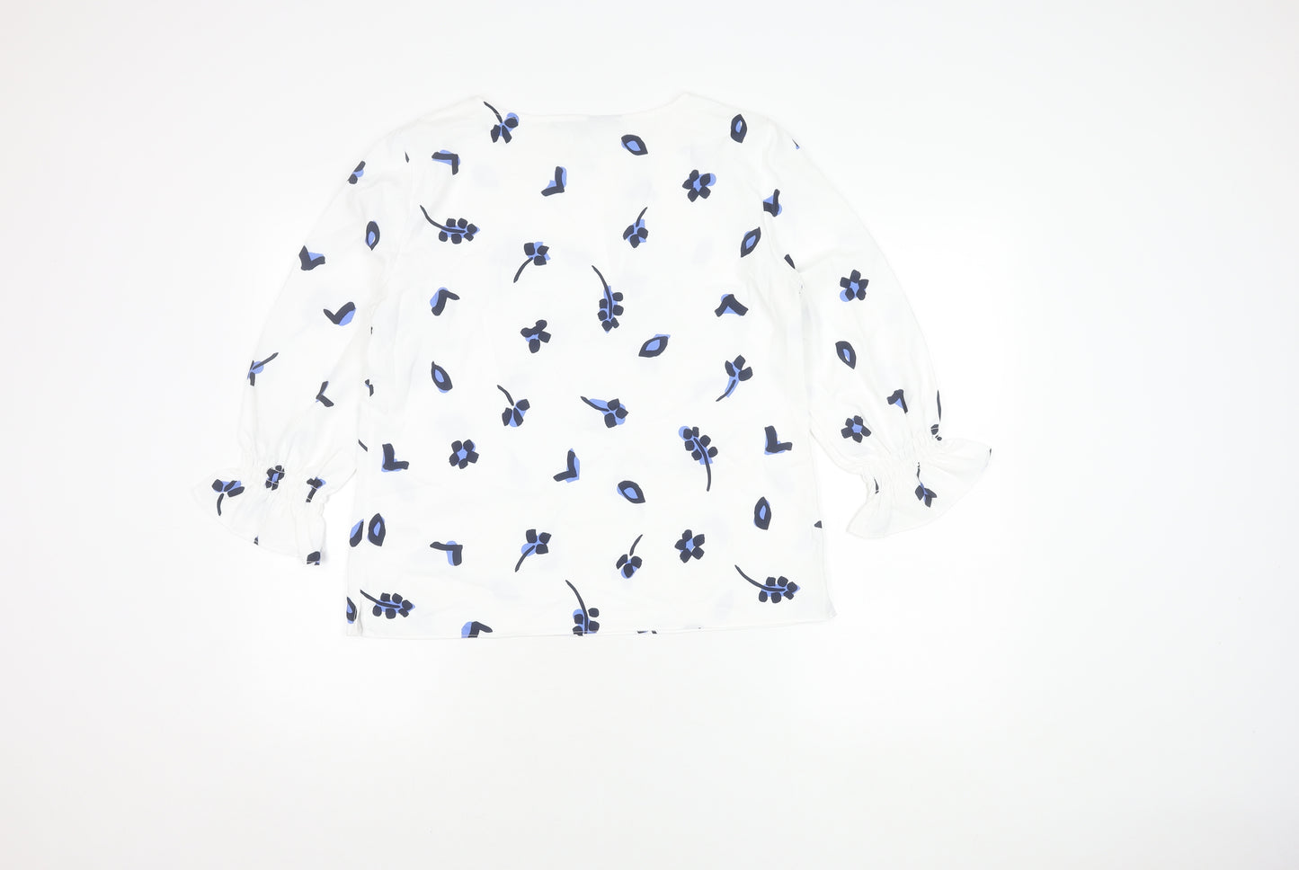 French Connection Women's White Floral Blouse Size 12