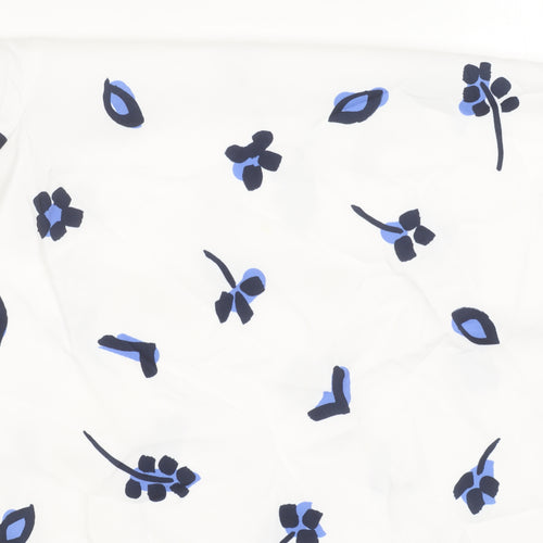 French Connection Women's White Floral Blouse Size 12