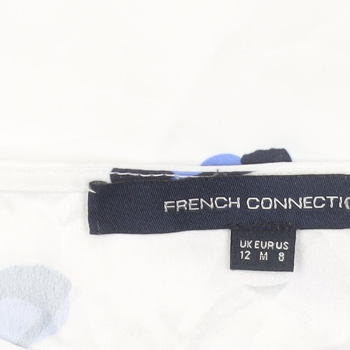 French Connection Women's White Floral Blouse Size 12