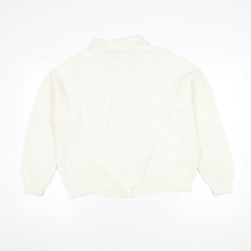 Marks and Spencer Women's White Cable-Knit Cardigan L