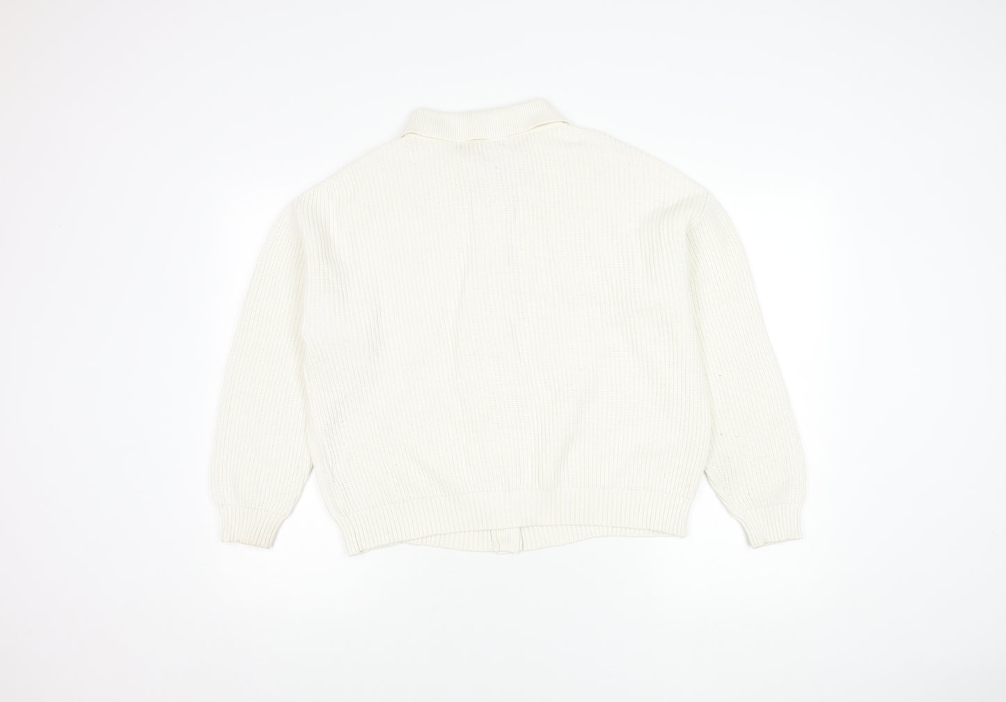 Marks and Spencer Women's White Cable-Knit Cardigan L