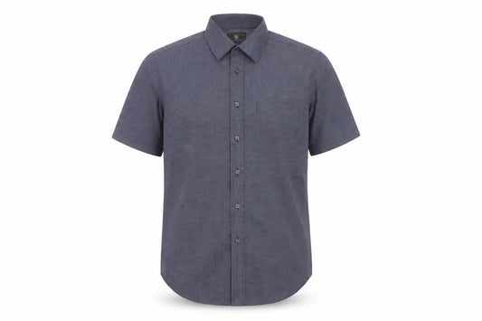 Front view of Marks & Spencer Men's Blue Check Shirt, Regular Fit