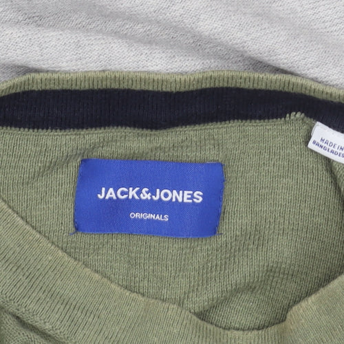 Jack & Jones Men's Green Crew Neck Pullover Jumper M