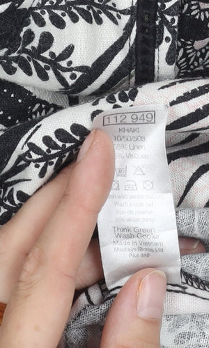 M&Co Women's Floral Linen Dress Size 14