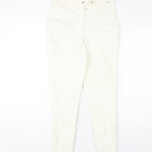 Harry Hall Women's White Leggings, Size 4, Skinny Fit