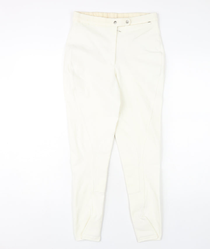 Harry Hall Women's White Leggings, Size 4, Skinny Fit