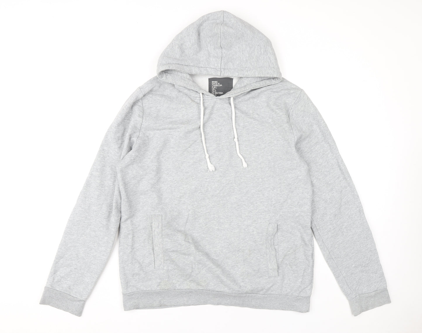 H&M Men's Grey Hoodie L Pullover
