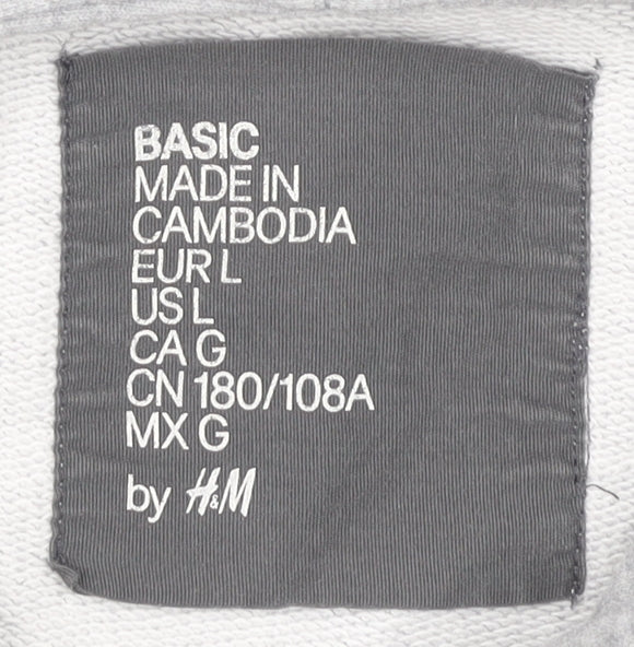 H&M Men's Grey Hoodie L Pullover