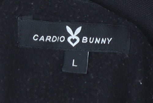 Cardio Bunny Black Women's L Pullover Sweatshirt - Casual Logo