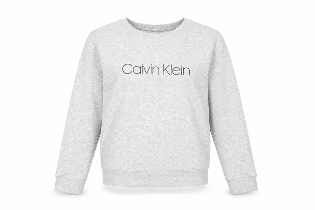 Front view of Calvin Klein Women's Grey Pullover Sweatshirt M