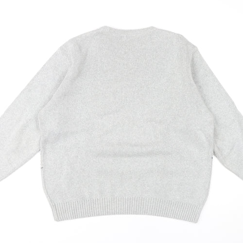 BH Men's Grey Cable-Knit Pullover Jumper M