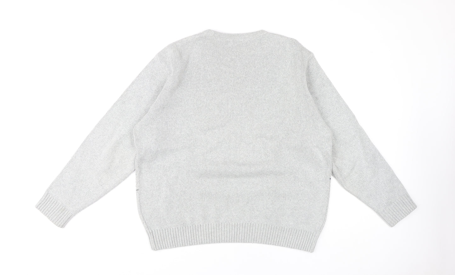 BH Men's Grey Cable-Knit Pullover Jumper M