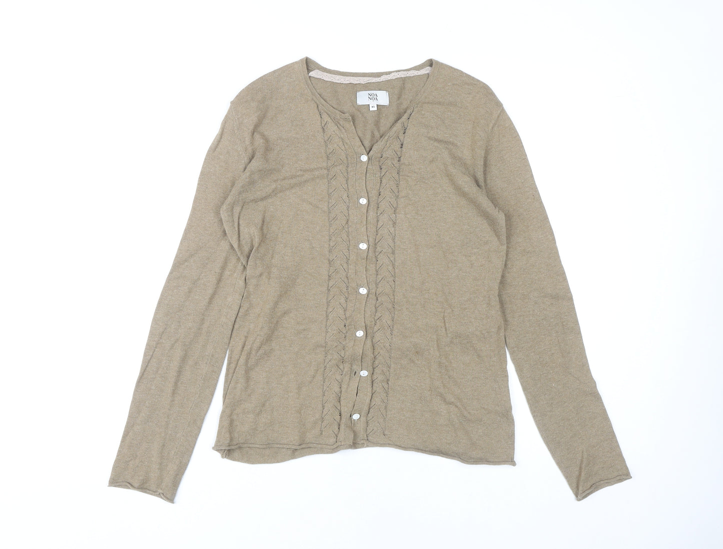 Noa Noa Women Beige XS Cardigan Long Sleeve Knit