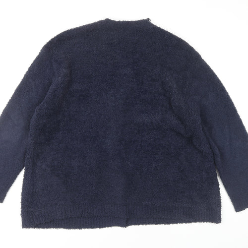 Next Women's Blue Cardigan, L, V-Neck, Button Accents