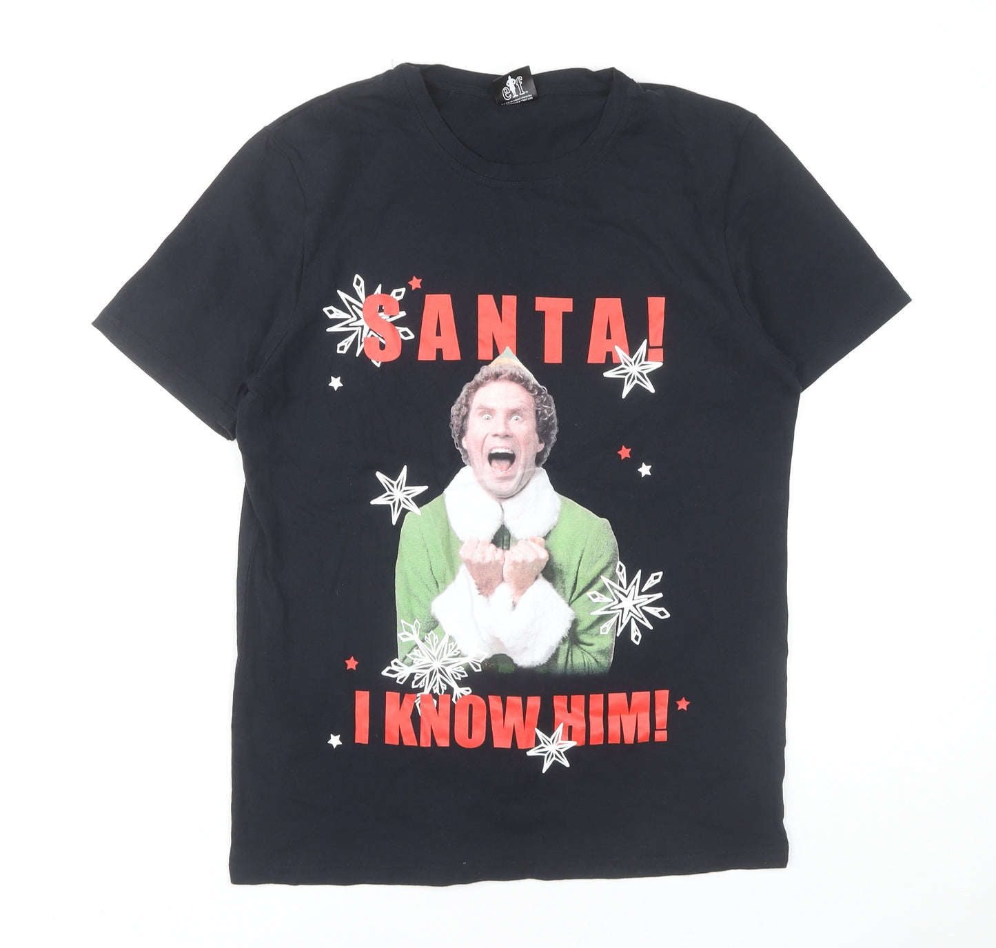 Elf Men's Black Christmas Movie T-Shirt - Medium