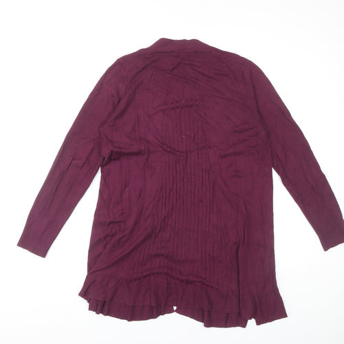 Marks and Spencer Women's Burgundy Open Front Cardigan Size S