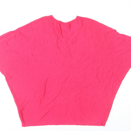 United Colors of Benetton Women's Pink Viscose Blend Cape Jumper Size M
