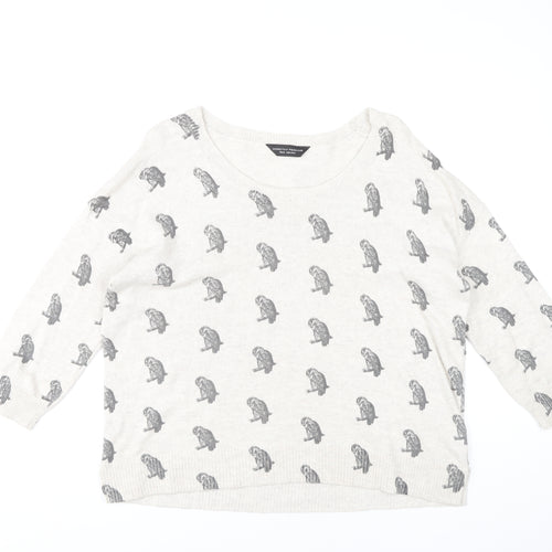 Dorothy Perkins Women's Ivory Animal Print Jumper Size 20