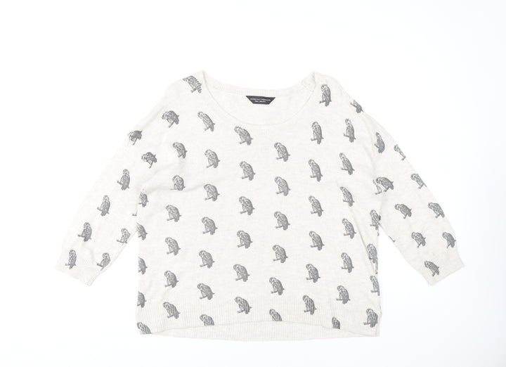 Dorothy Perkins Women's Ivory Animal Print Jumper Size 20