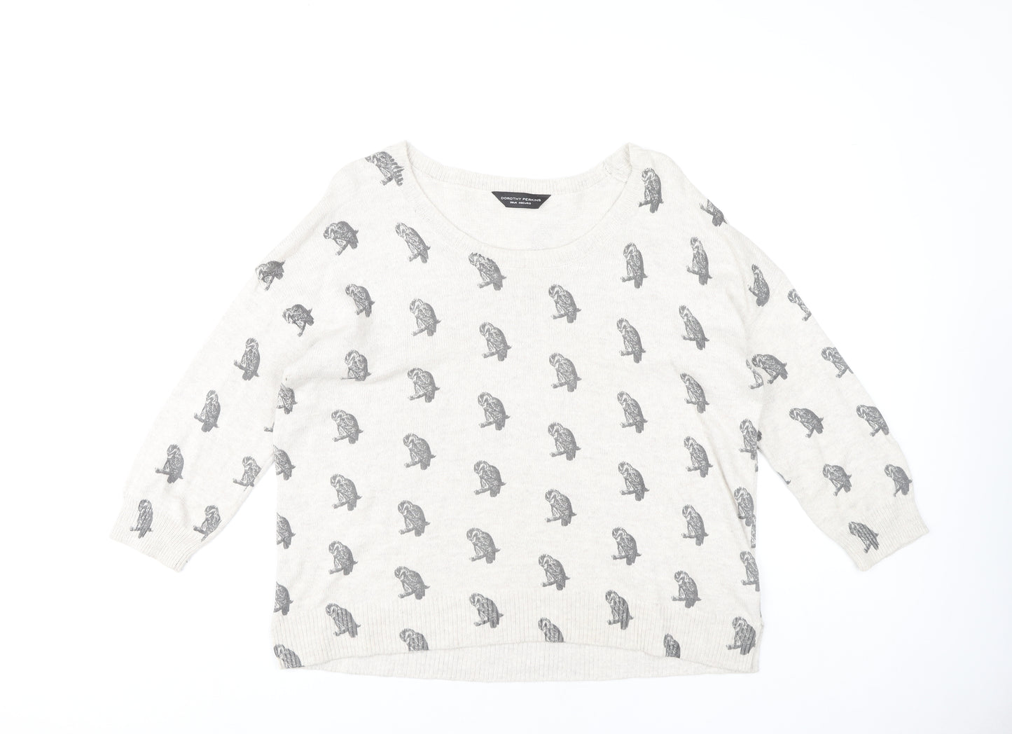 Dorothy Perkins Women's Ivory Animal Print Jumper Size 20