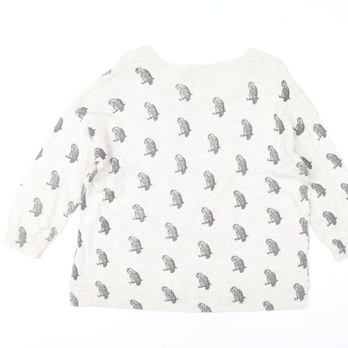 Dorothy Perkins Women's Ivory Animal Print Jumper Size 20