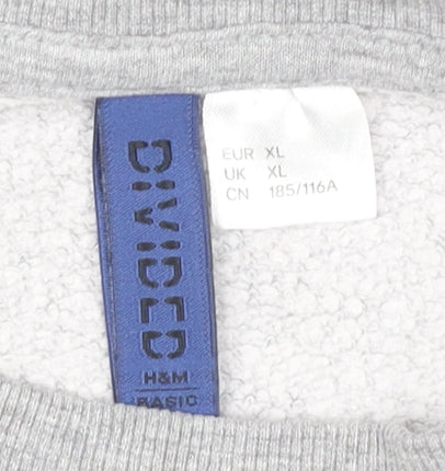 H&M Men's Grey Pullover Sweatshirt XL