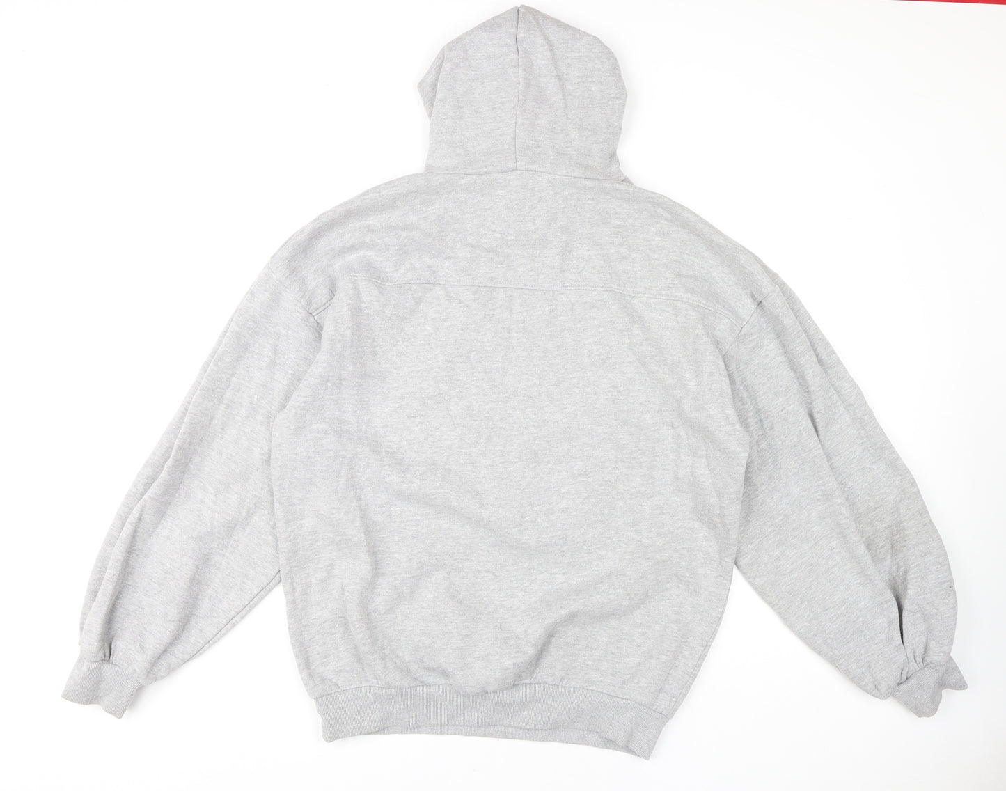 RISING Grey Pullover Hoodie M Unisex Adults Casual