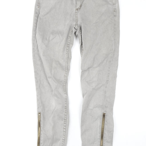 Selected Womens Grey Skinny Jeans M Ankle Zip