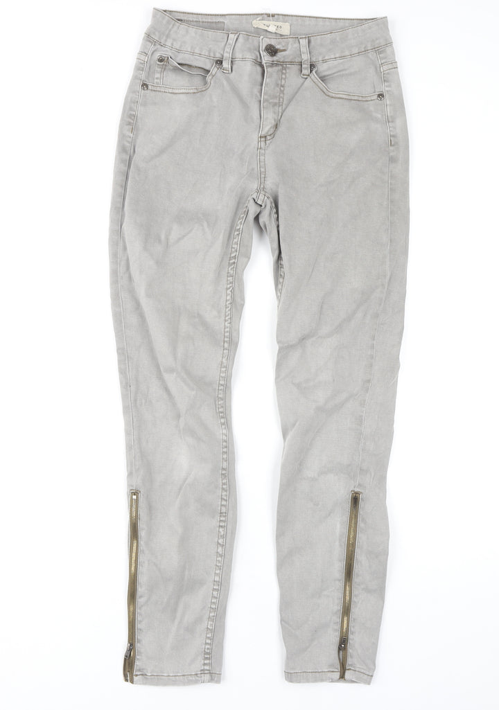 Selected Womens Grey Skinny Jeans M Ankle Zip