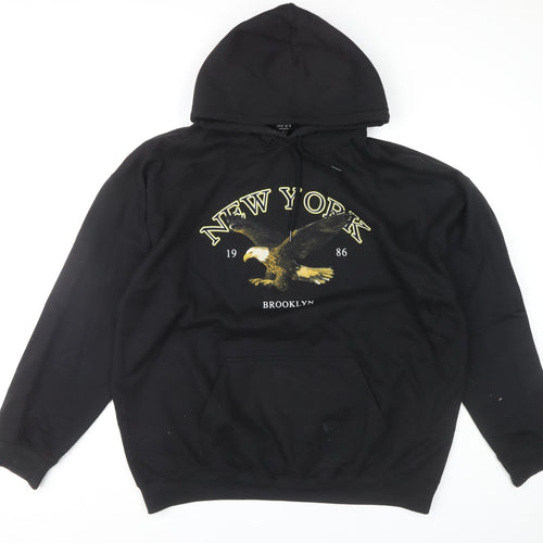 boohooMAN Men's Black Pullover Hoodie M