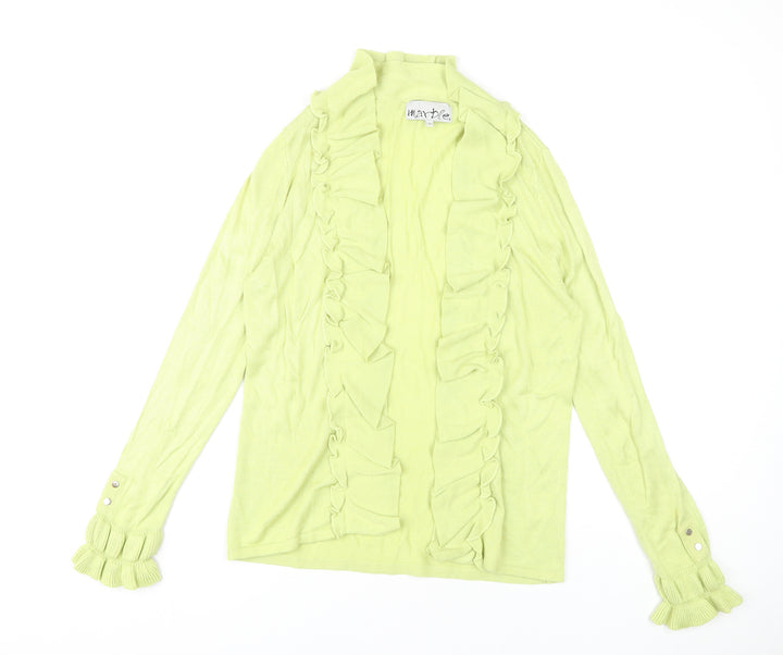 Marble Women's Green Open Front Cardigan Size 10