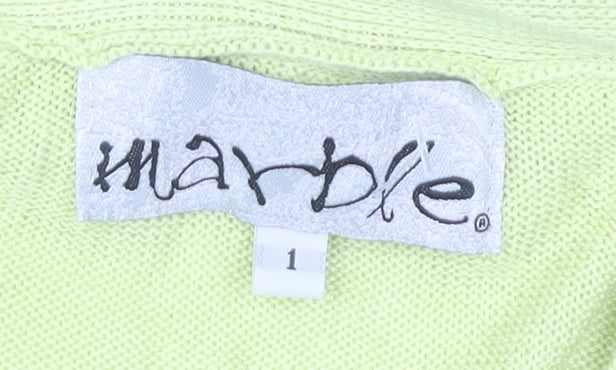 Marble Women's Green Open Front Cardigan Size 10