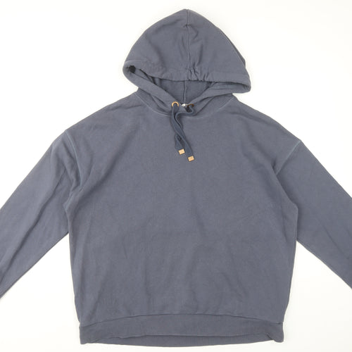 River Island Women's Blue Pullover Hoodie L