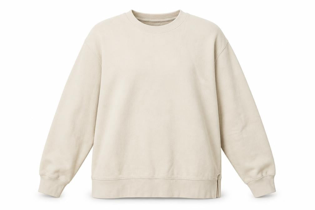 Front view of Topshop Beige Women's S/M Sweatshirt Pullover Casual