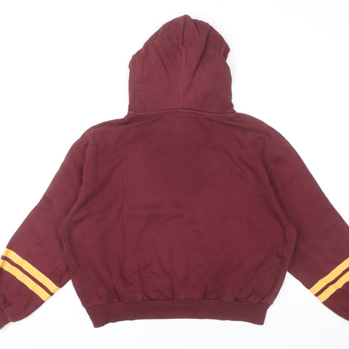 H&M Women's Red Pullover Hoodie - Size 16