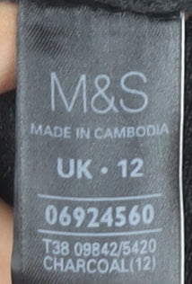 Marks and Spencer Women's Grey Open Front Cardigan Size 12