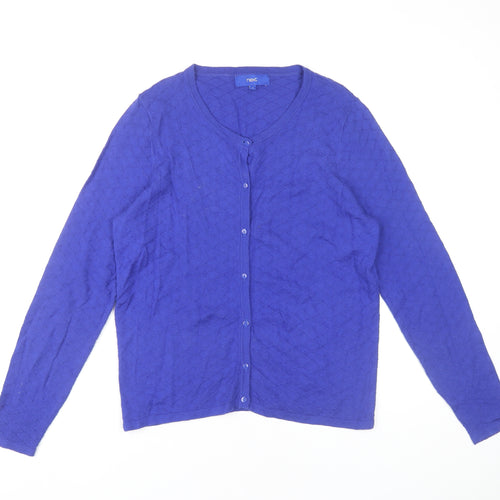 Next Women's Blue Cotton Cardigan Size 14