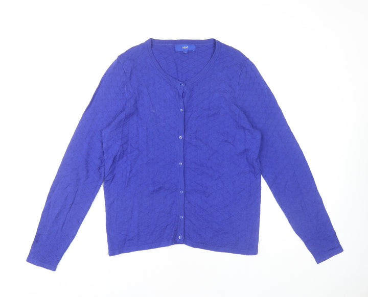 Next Women's Blue Cotton Cardigan Size 14