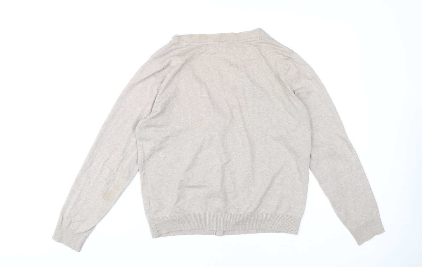 H&M Women's Beige V-Neck Cardigan Size 12