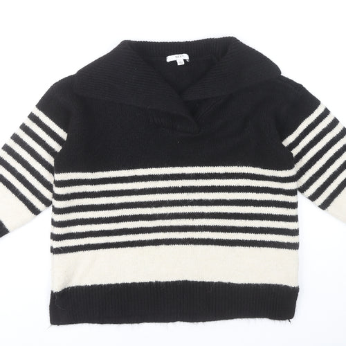 Next Women's Black Striped Pullover Jumper - Size 16