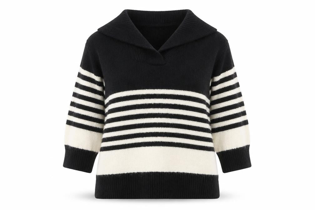 Front view of Next Women's Black Striped jumper -, size 16