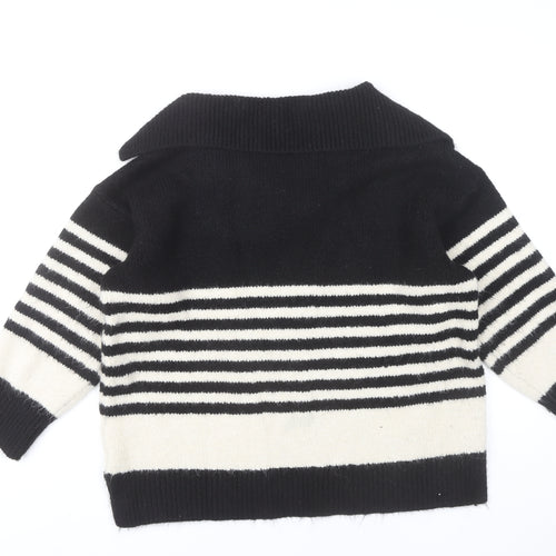 Next Women's Black Striped Pullover Jumper - Size 16