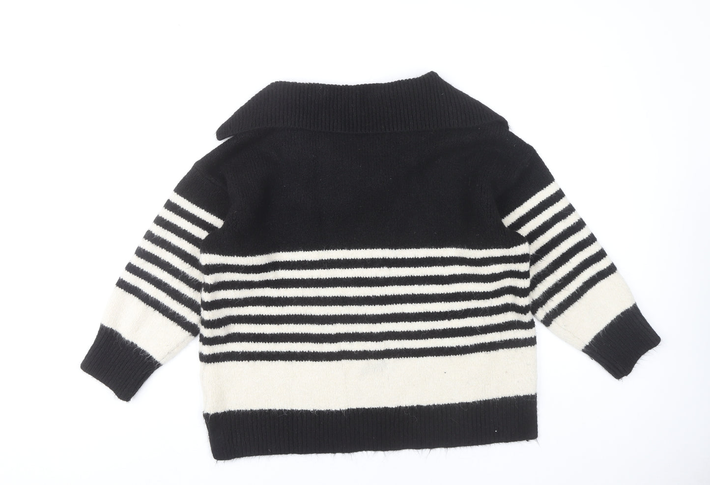 Next Women's Black Striped Pullover Jumper - Size 16
