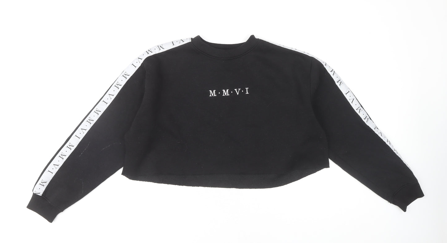 Boohoo Women's Black Graphic Pullover Sweatshirt XL