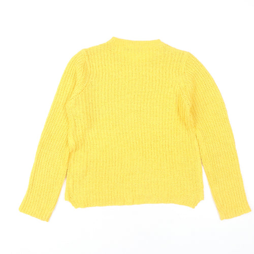 Select Women's Yellow Chunky-Knit Pullover Jumper, Size 8