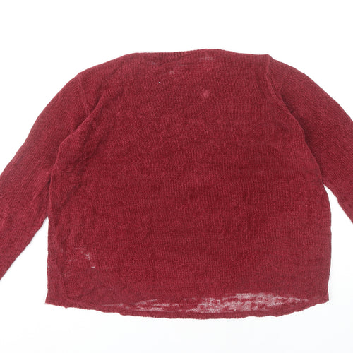 ONLY Women's Red Pullover Jumper - Size L Casual Knit