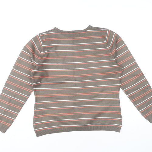 Berkertex Women Brown Striped Knit Jumper Long Sleeve Size 16
