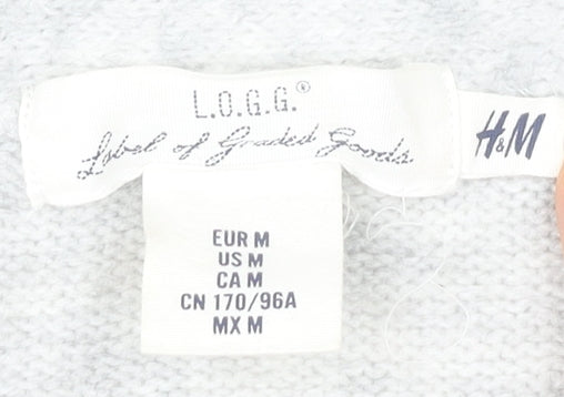 H&M Women's Grey V-Neck Cardigan M